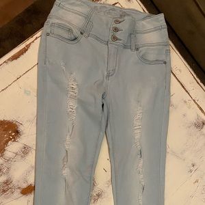 Wax jean light blue stretchy jean size 13.